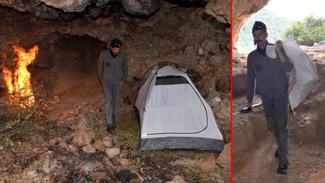 Şehir hayatını bırakıp dağ evine yerleşti! Mağarada çadır kurup bekliyor, haftalık 2 bin TL kazanıyor